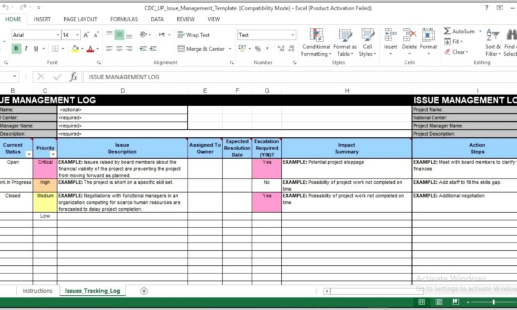 Microsoft Excel Templates For Project Management