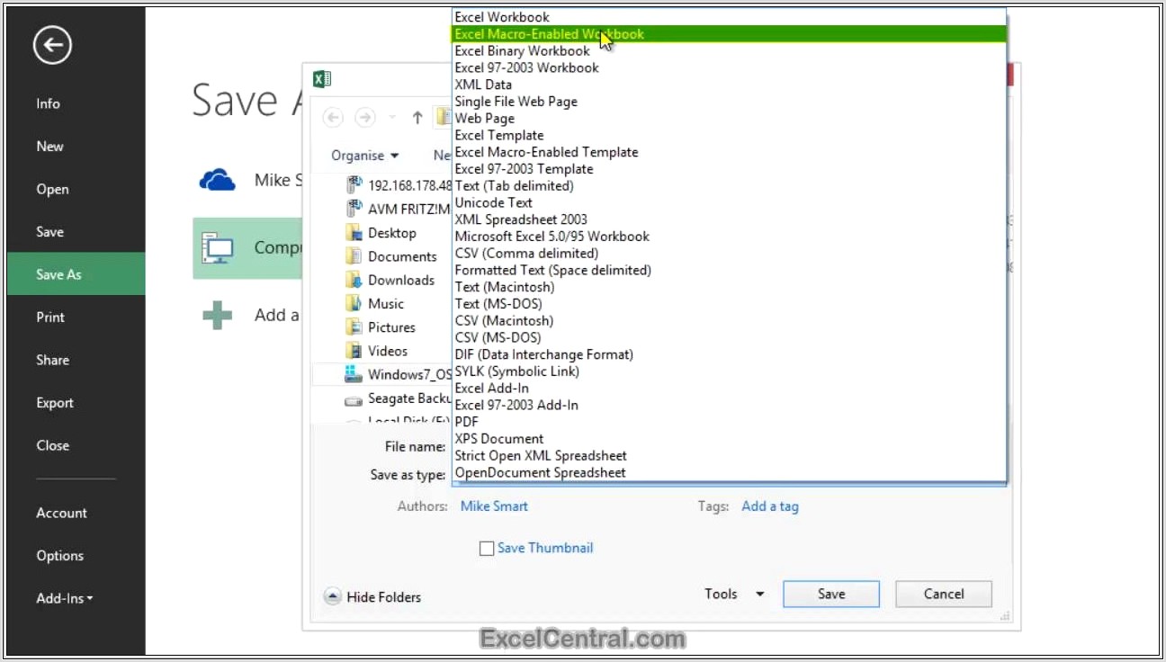 Microsoft Excel Worksheet File Extension