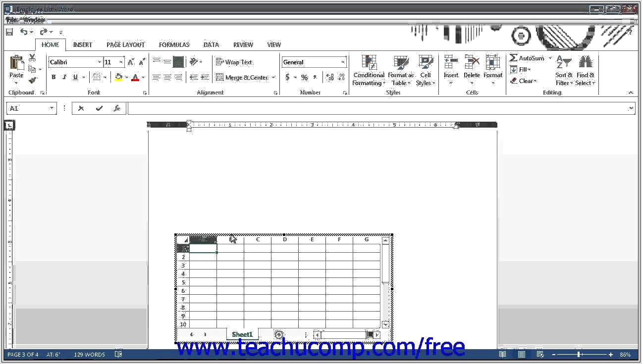 Microsoft Word Lesson Worksheet