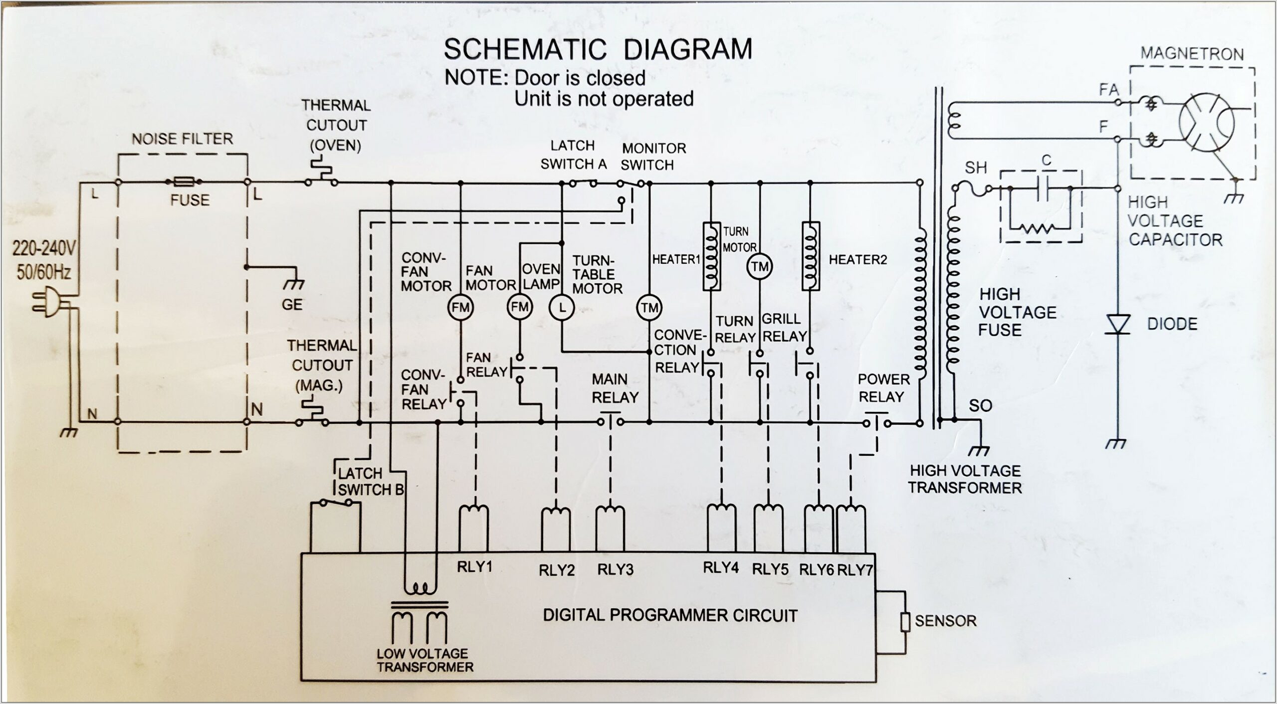 Microwave Oven Circuit Diagram Full