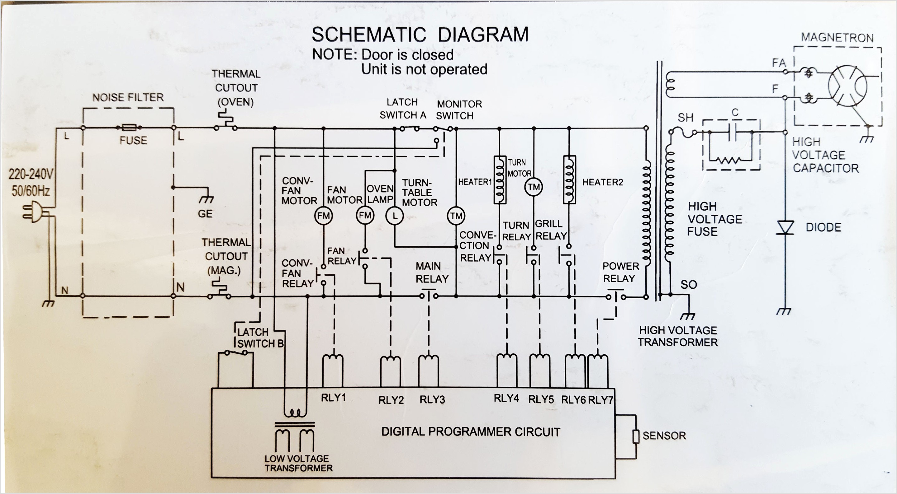 Microwave Oven Circuit Diagram Full