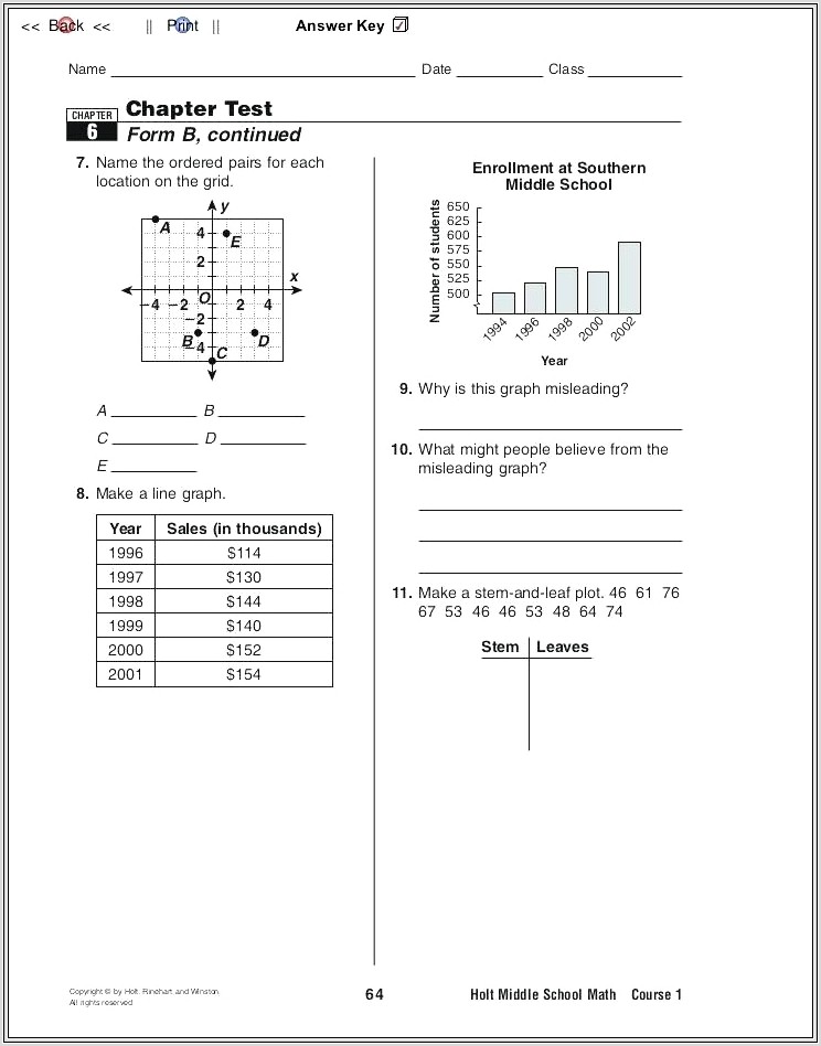 Middle School Math Dilation Worksheet