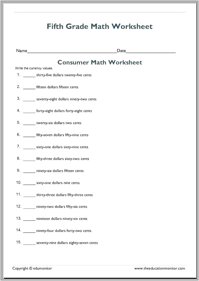 Middle School Math Worksheets In Spanish