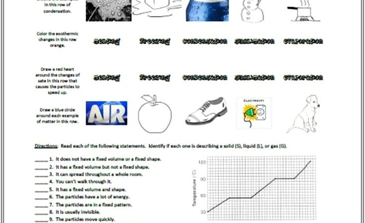 Middle School Matter Worksheet