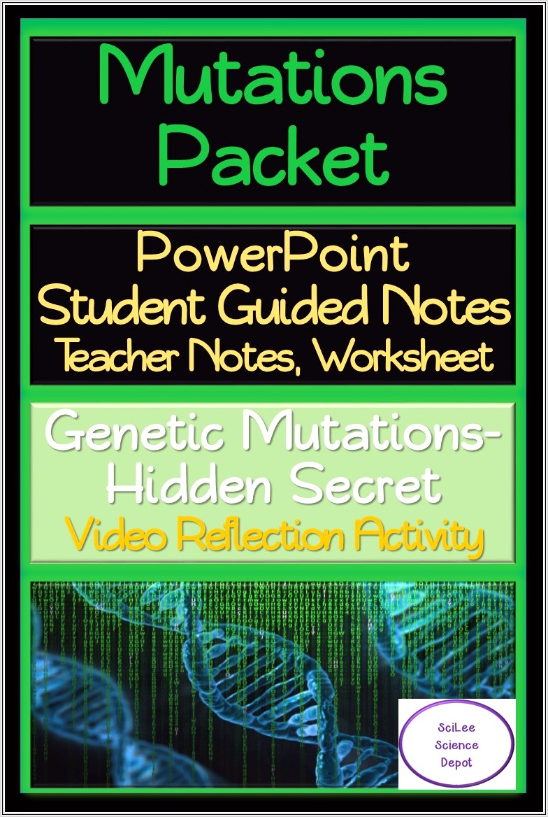 Middle School Mutations Worksheet