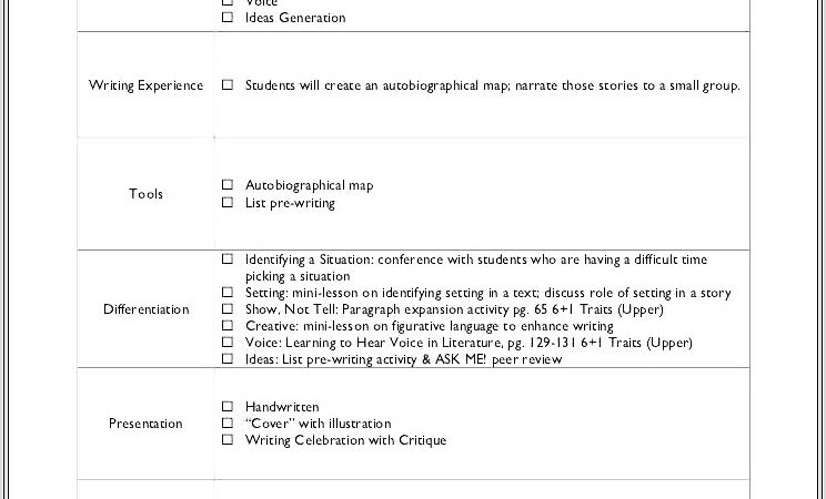 Middle School Organization Worksheet