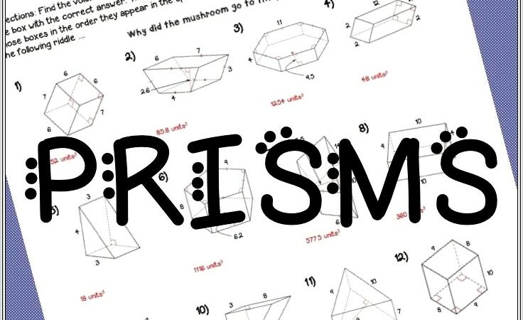 Middle School Volume Worksheet