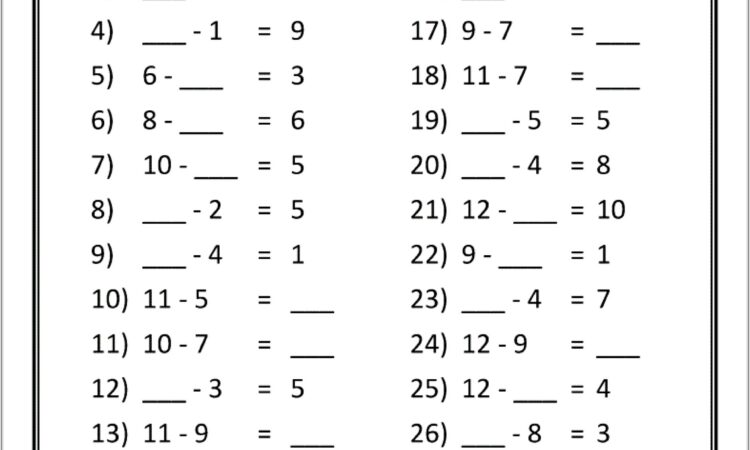 Missing Number Worksheet Year 3