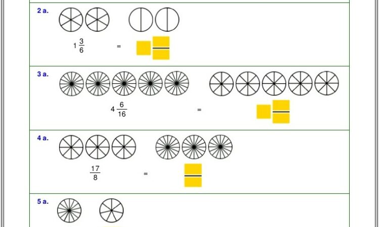 Mixed Number Models Worksheet