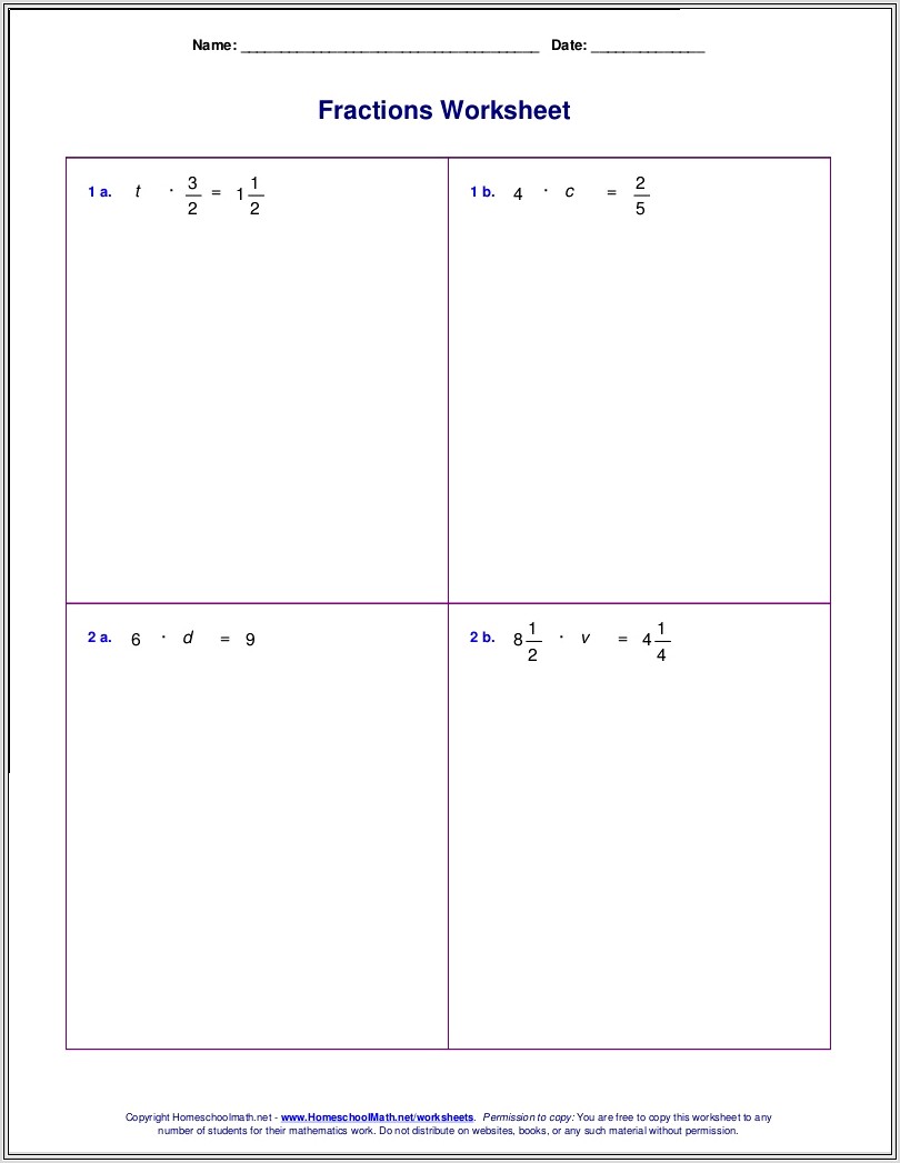 Mixed Number Multiplication Worksheet 6th Grade