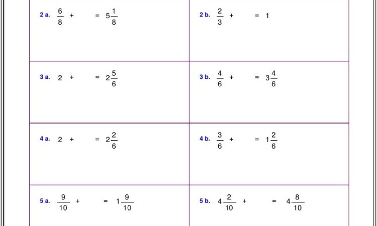 Mixed Numbers Operations Worksheet