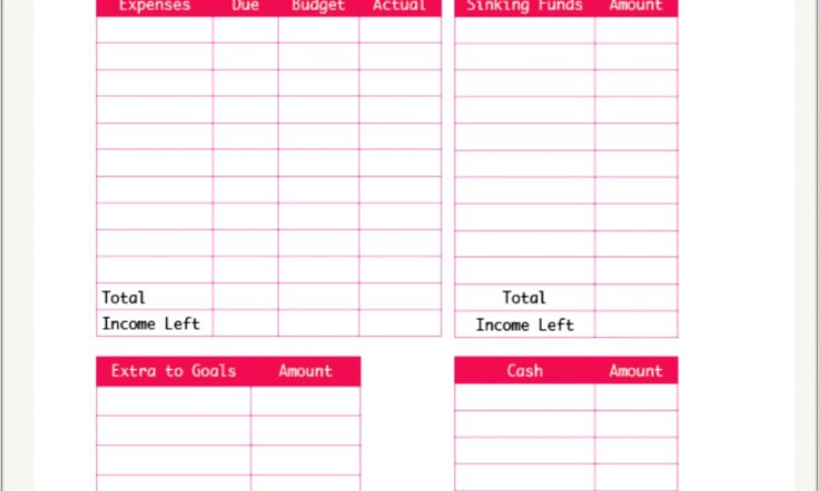 Monthly Household Budget Worksheet India