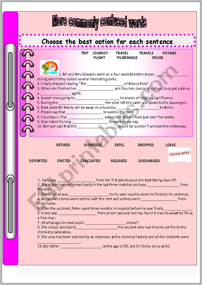 More Commonly Confused Words Worksheet