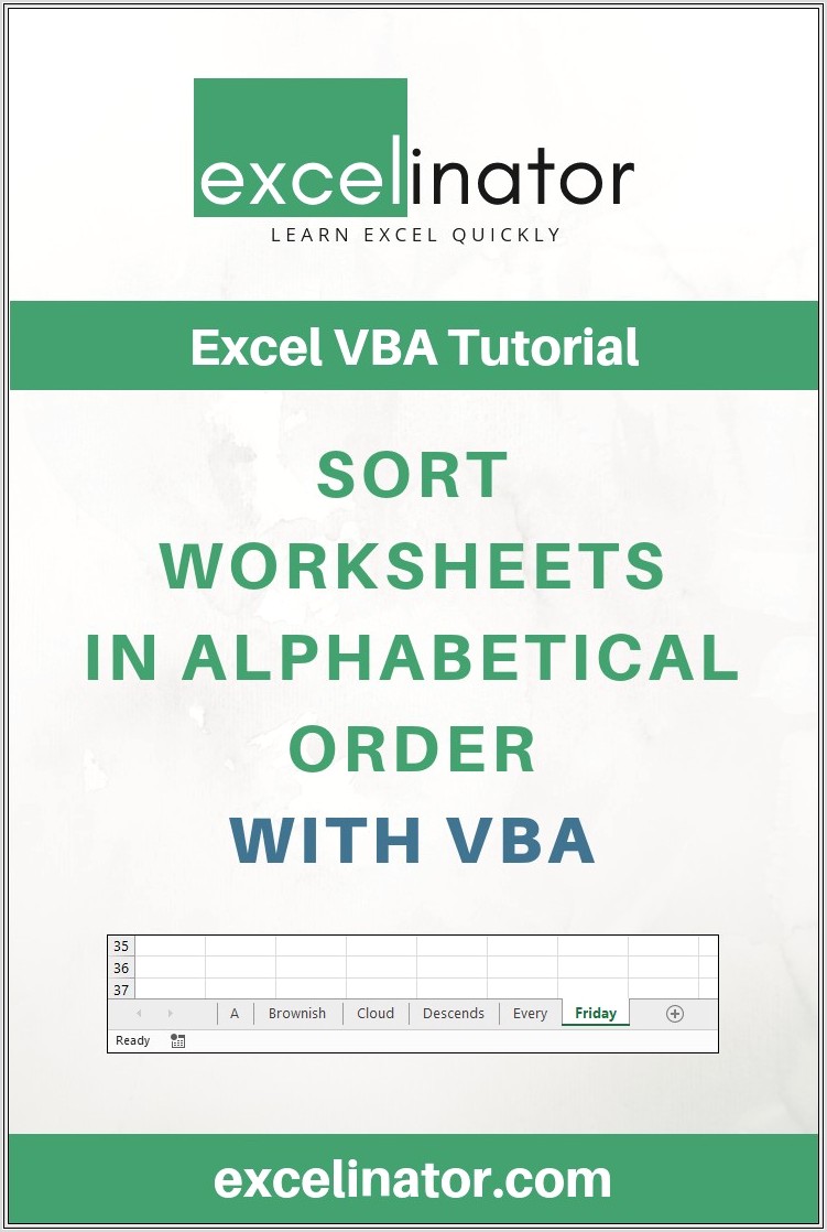 Ms Excel Vba Sort Worksheets