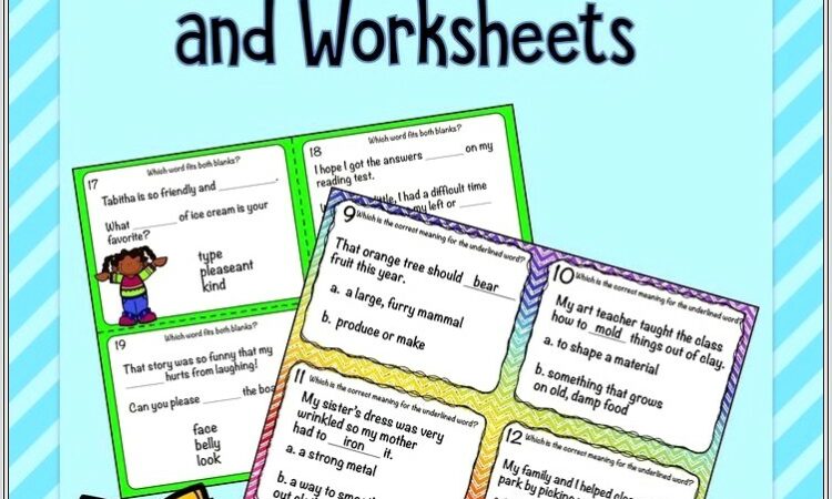 Multiple Meaning Words And Worksheets