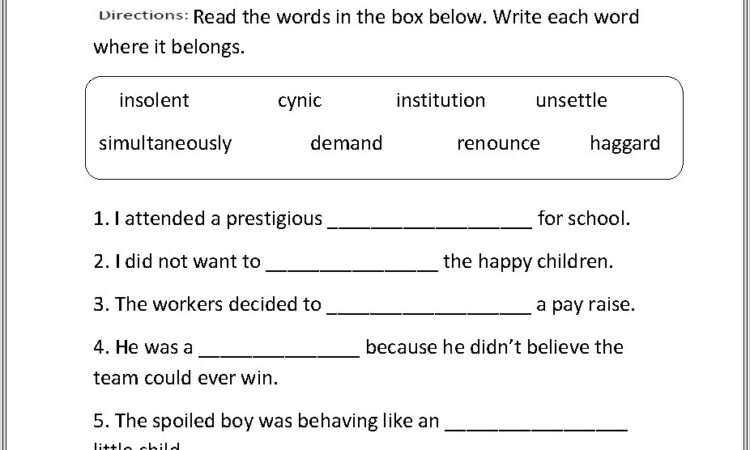 Multiple Meaning Words Worksheet With Answers