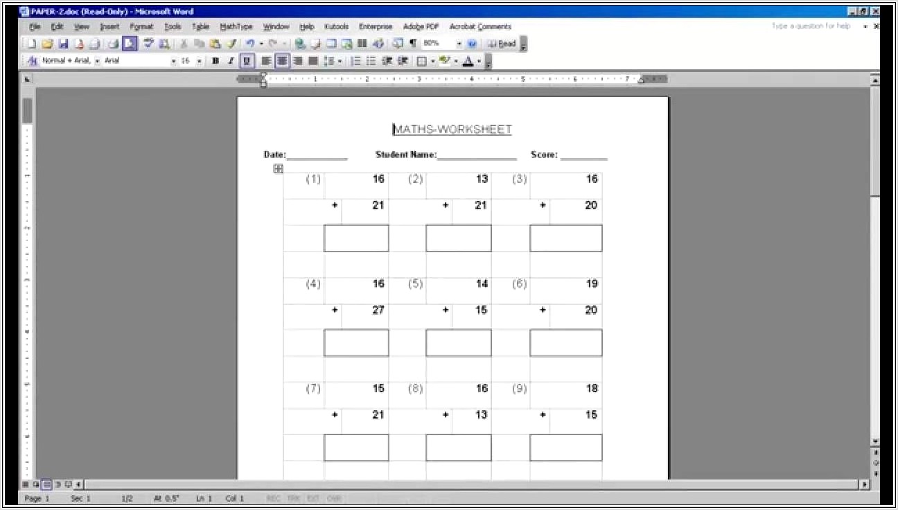 Multiplication Division Worksheet Generator