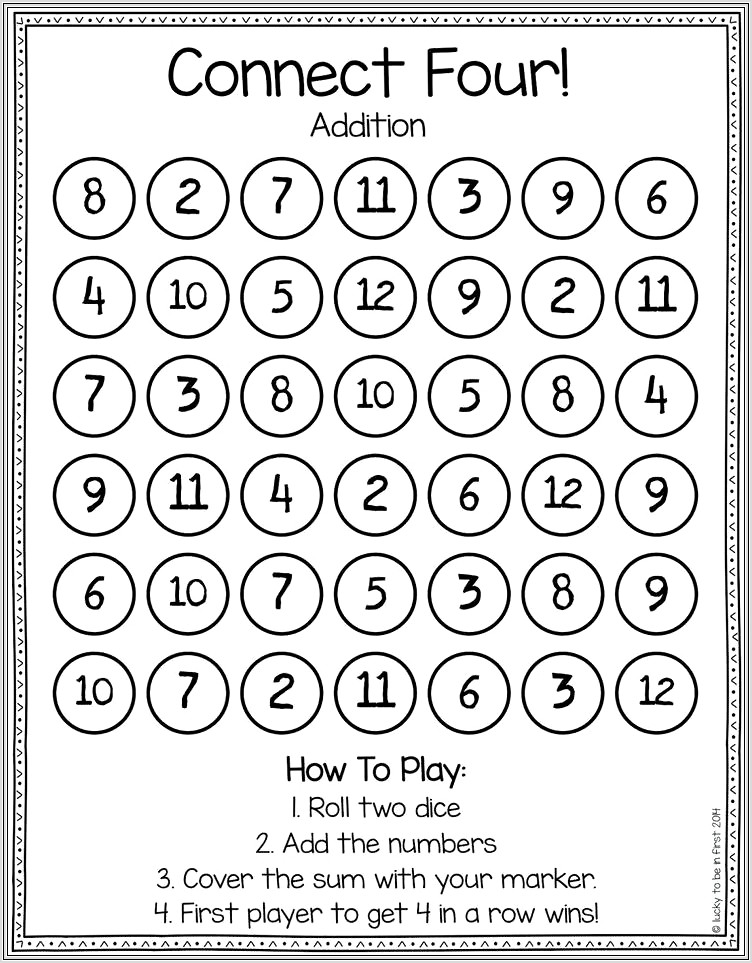 Multiplication Math Bingo Worksheets