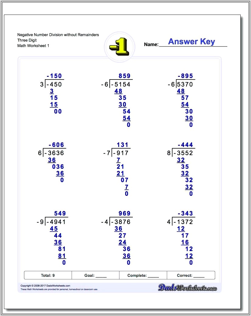 Multiplication Of Positive And Negative Numbers Worksheet