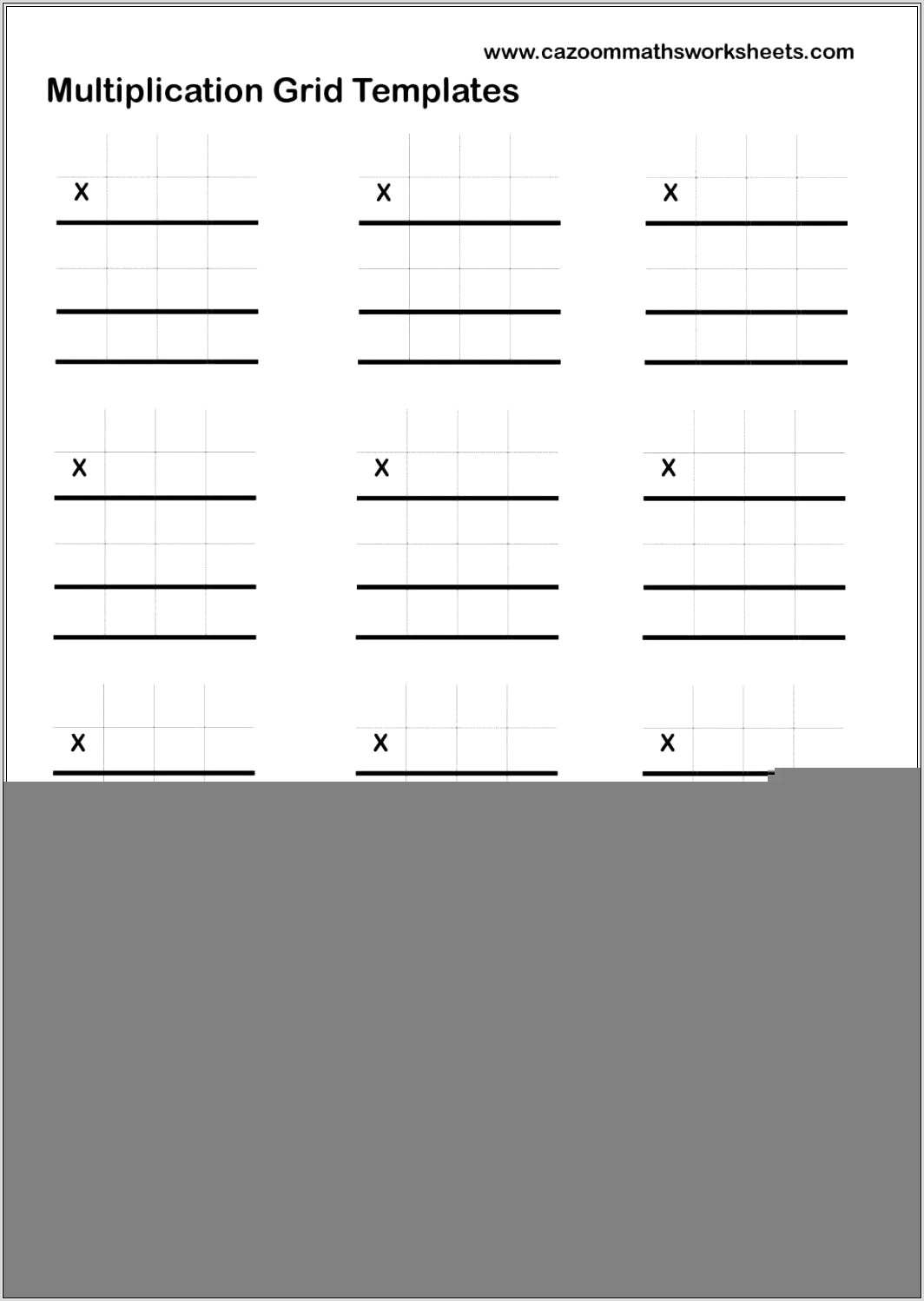 Multiplication Worksheet Basic Facts