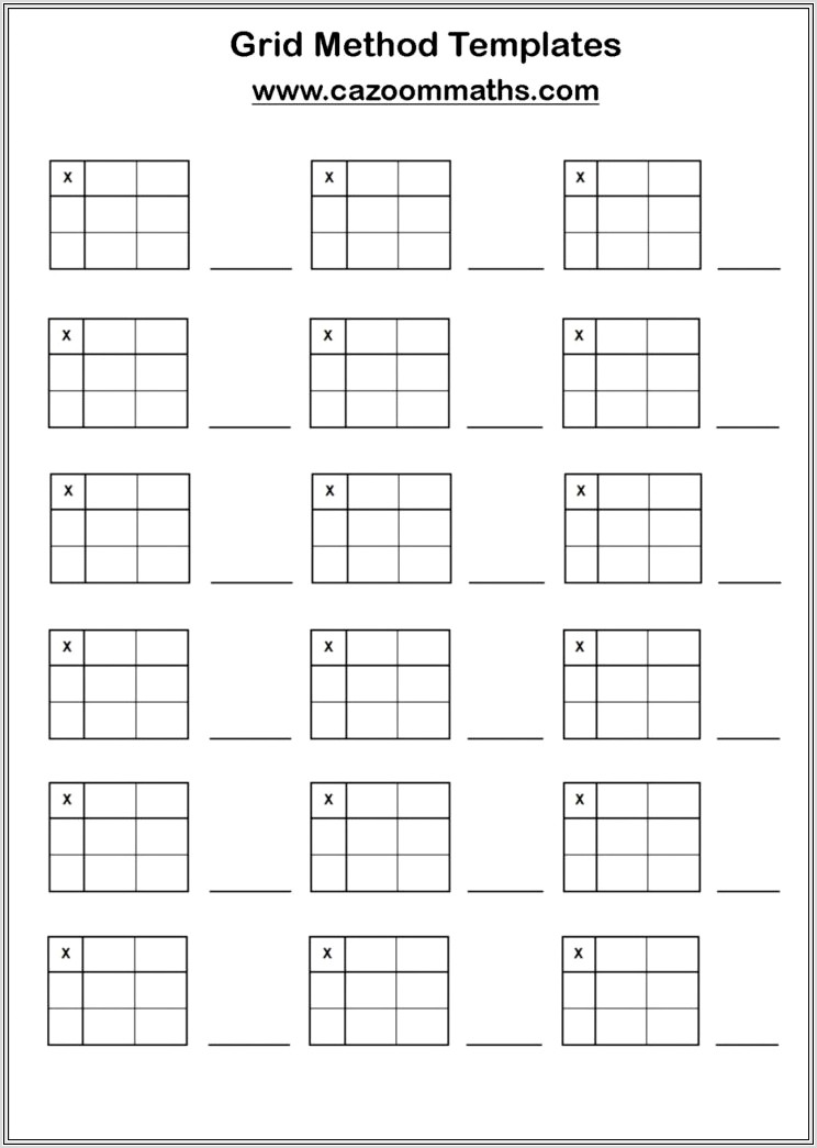 Multiplication Worksheet Box Method