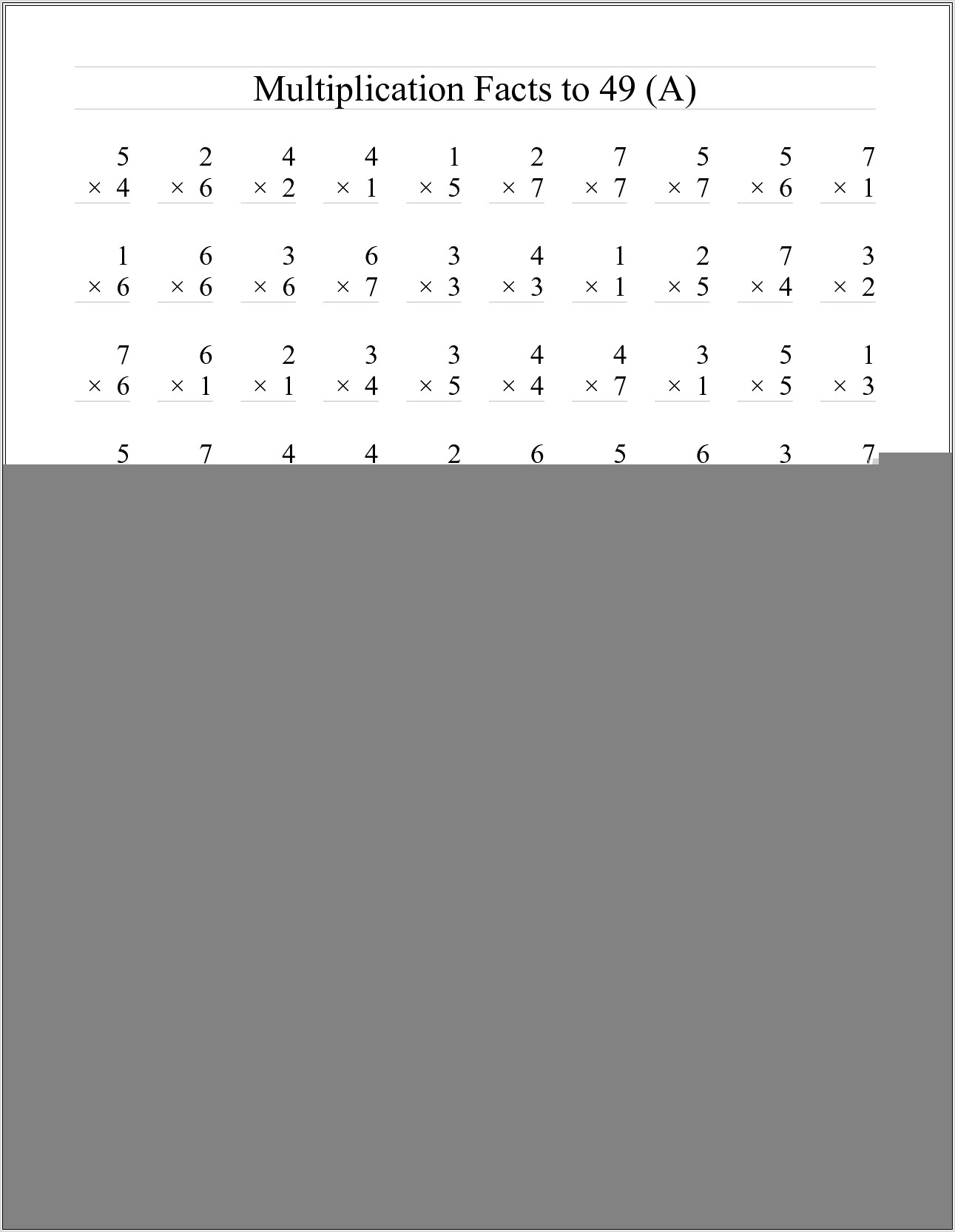 Multiplication Worksheet By 12