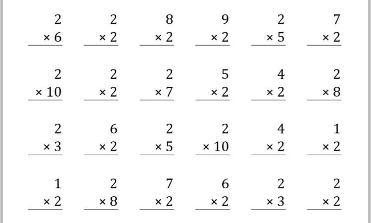 Multiplication Worksheet For 2s