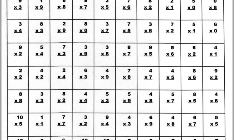 Multiplication Worksheet Grade 8