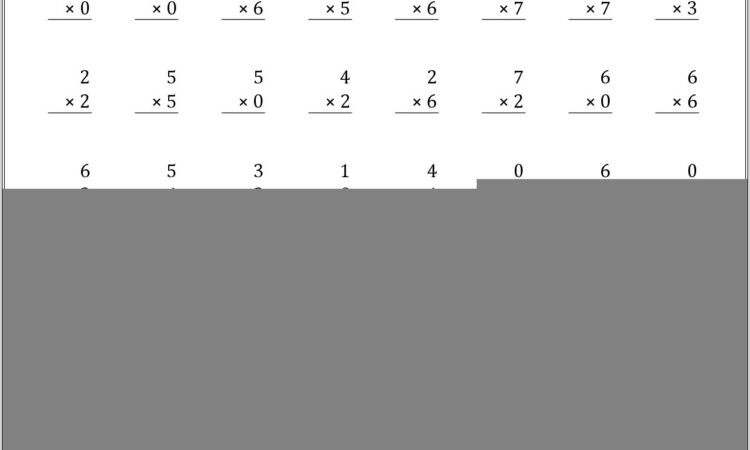 Multiplication Worksheet Mad Minute