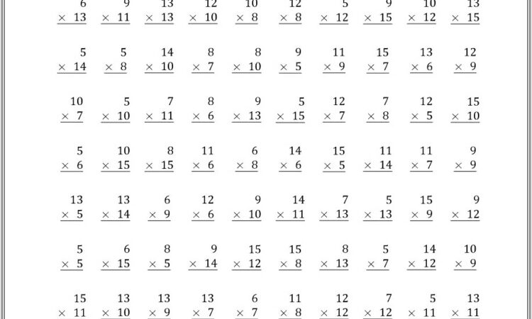 Multiplication Worksheet Missing Factor