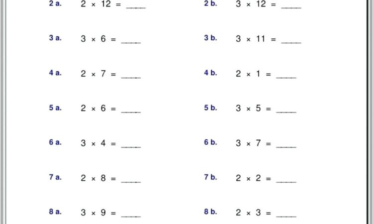 Multiplication Worksheet Of 3