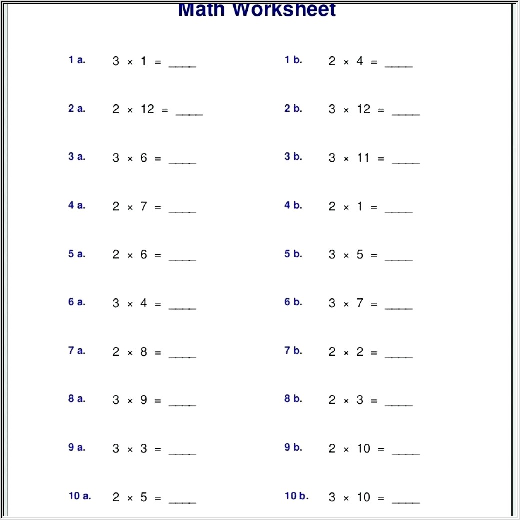 Multiplication Worksheet Of 3