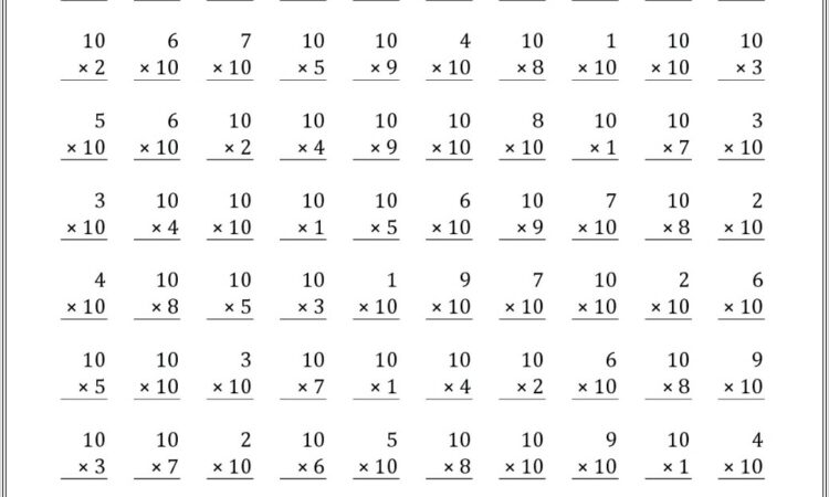 Multiplication Worksheet Third Grade