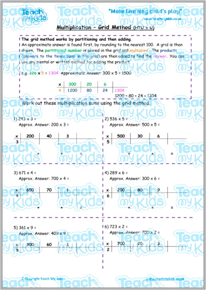 Multiplication Worksheet Tu X Tu