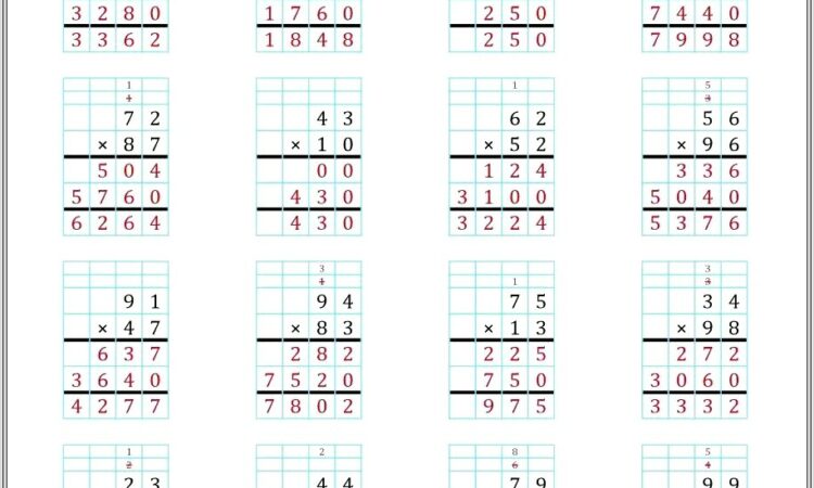 Multiplication Worksheet With Grid