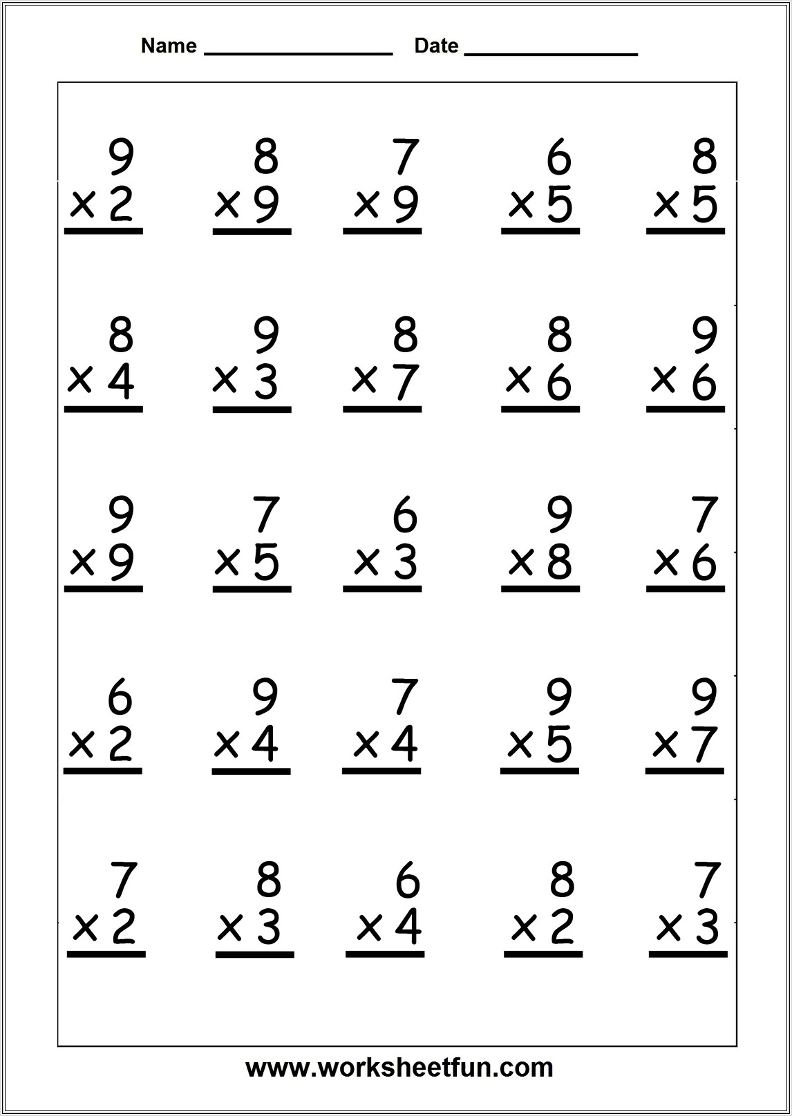 Multiplication Worksheets 2 And 3
