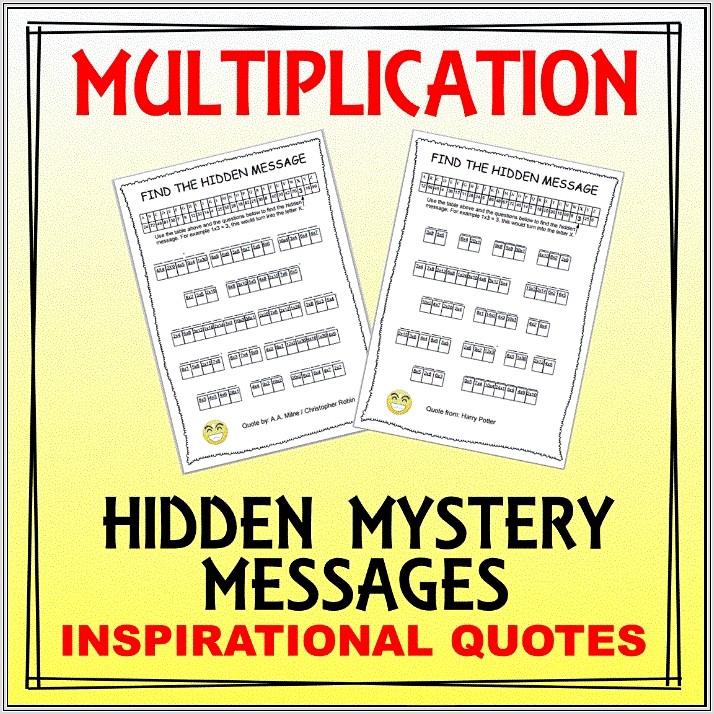 Multiplication Worksheets Hidden Message