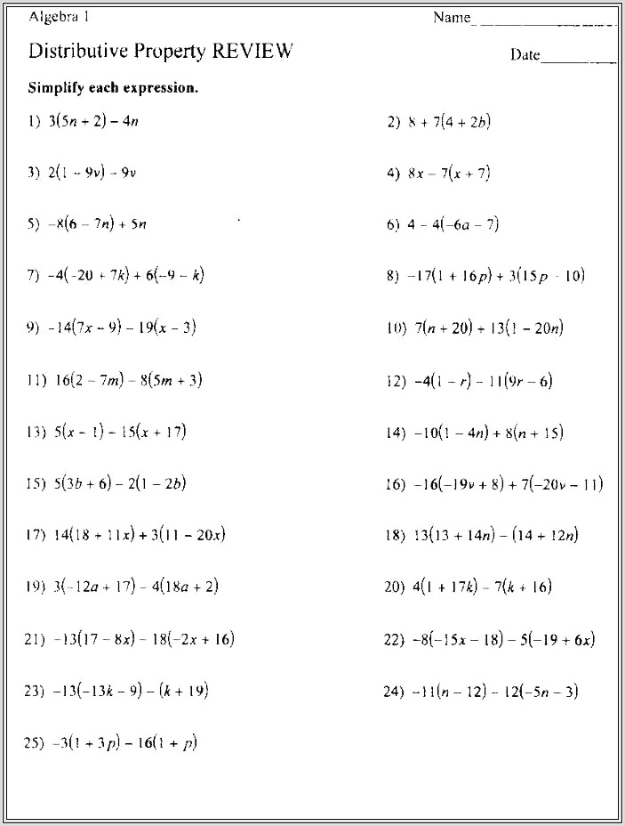 Multiplication Worksheets Using The Distributive Property