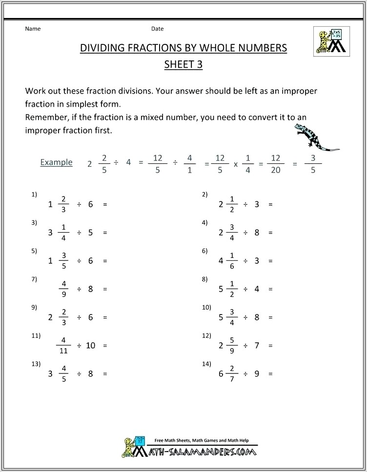 Multiplying Fractions By Mixed Numbers Worksheet