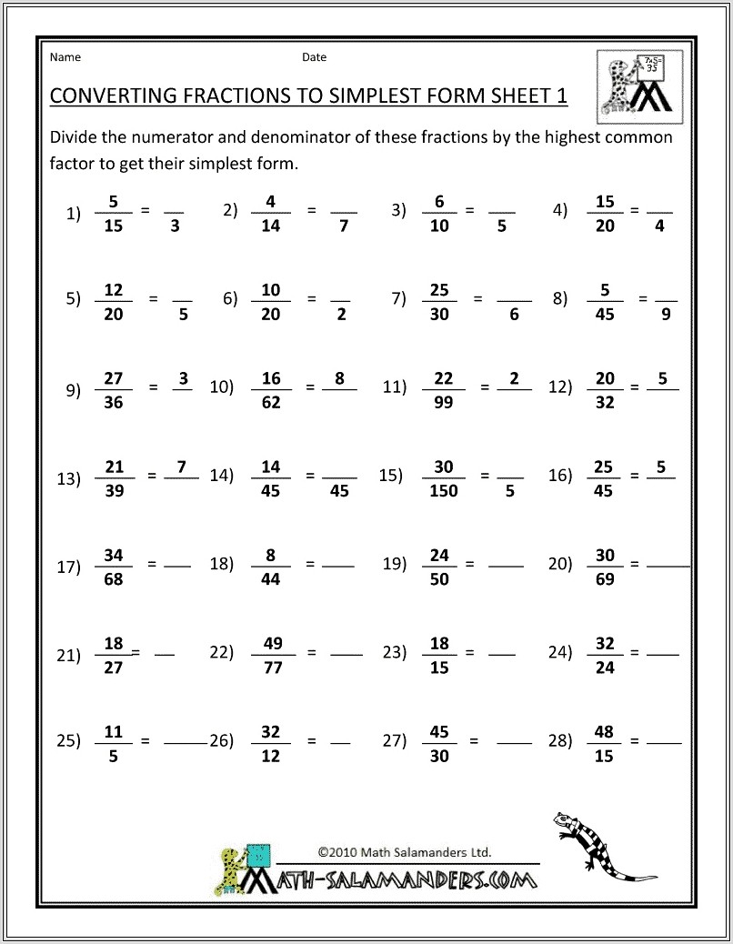 Multiplying Fractions With Whole Numbers Worksheet