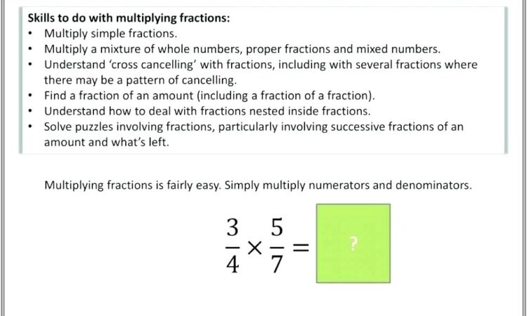 Multiplying Mixed Numbers Cross Canceling Worksheet