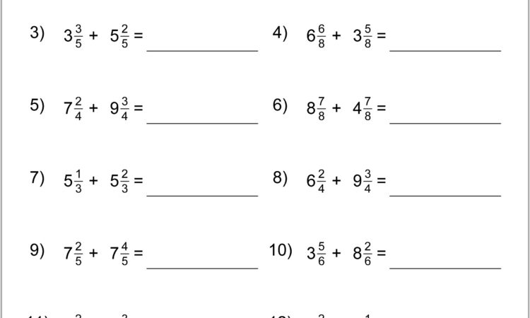 Multiplying Mixed Numbers Worksheet 5th Grade