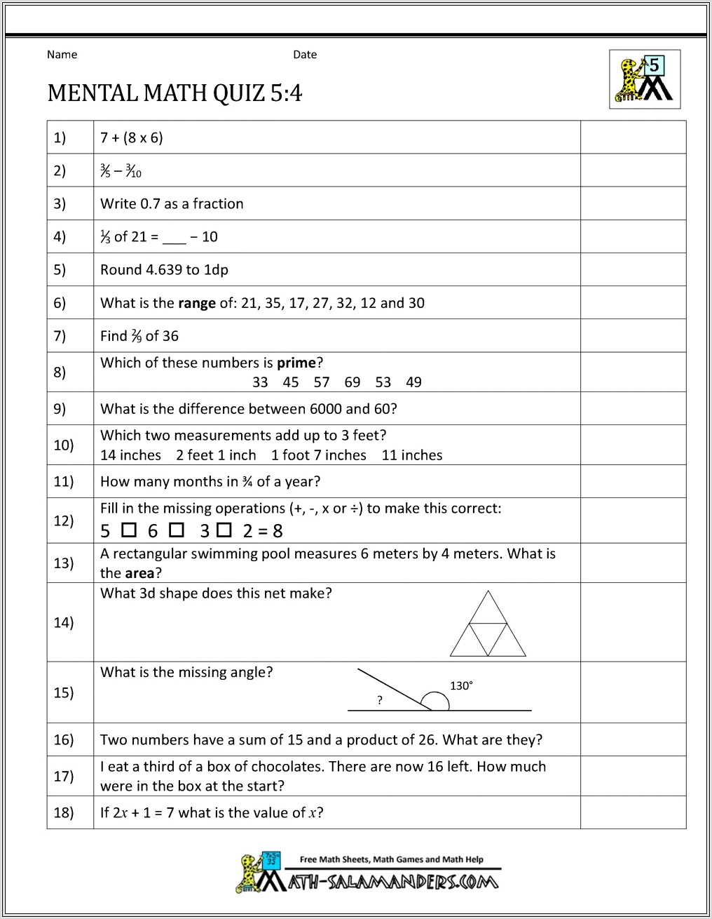 Multiplying Mixed Numbers Worksheet For 5th Grade