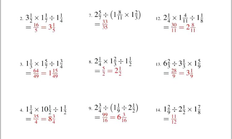 Multiplying Mixed Numbers Worksheet Kuta