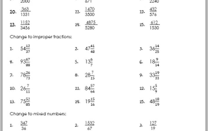 Multiplying Mixed Numbers Worksheets For 6th Grade