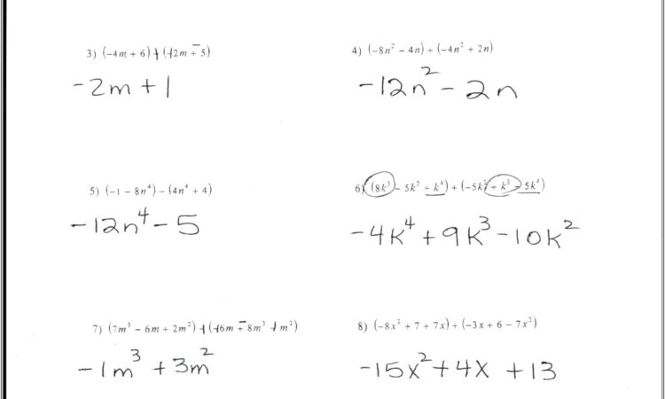 Multiplying Negative Numbers Worksheet With Answers