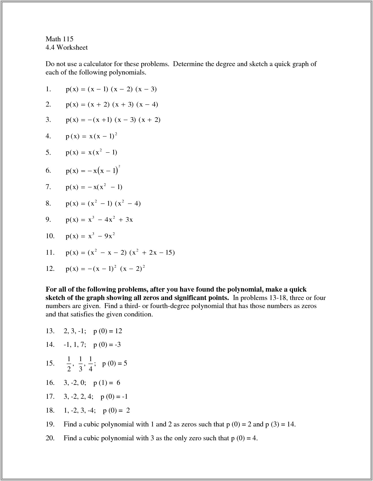 Multiplying Polynomials Worksheet With Answers