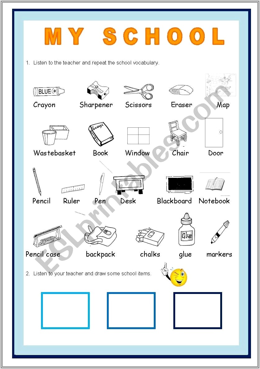 My School Esl Worksheet