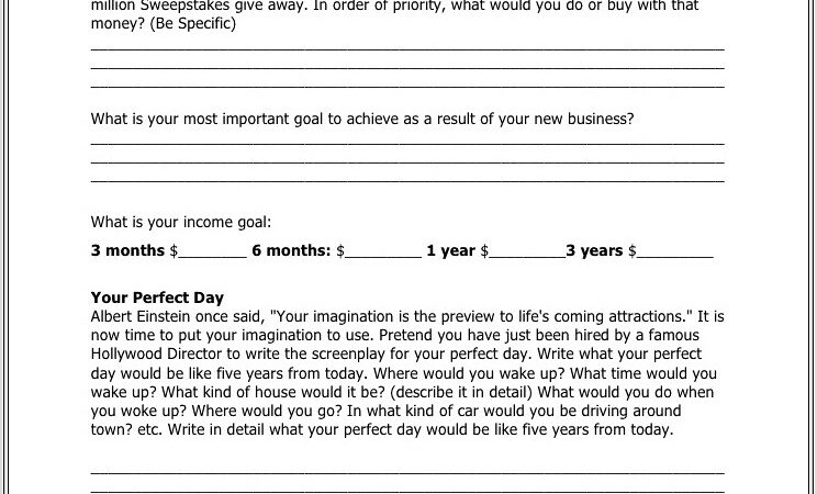 Napoleon Hill Goal Setting Worksheet