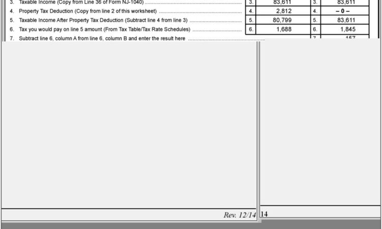 Nj Tax Worksheet F 1